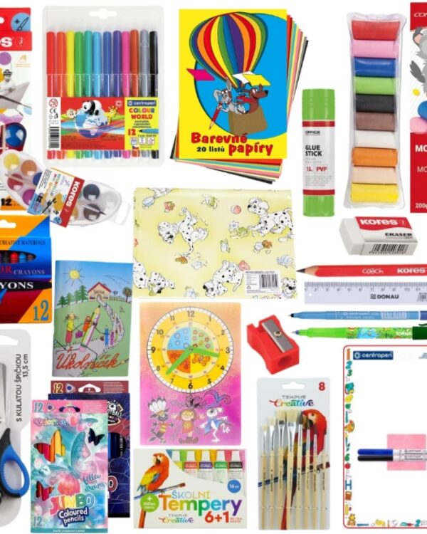 Balíček pro prvňáčky 2026/500Kč Balíček obsahuje 20ks školních potřeb v praktickém balení + 3 položky ZDARMA: 