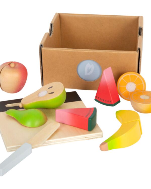 Sada ovoce krájecí Tato dřevěná sada nabízí dětem možnost stát se malými šéfkuchaři. Obsahuje oblíbené ovoce – jablko