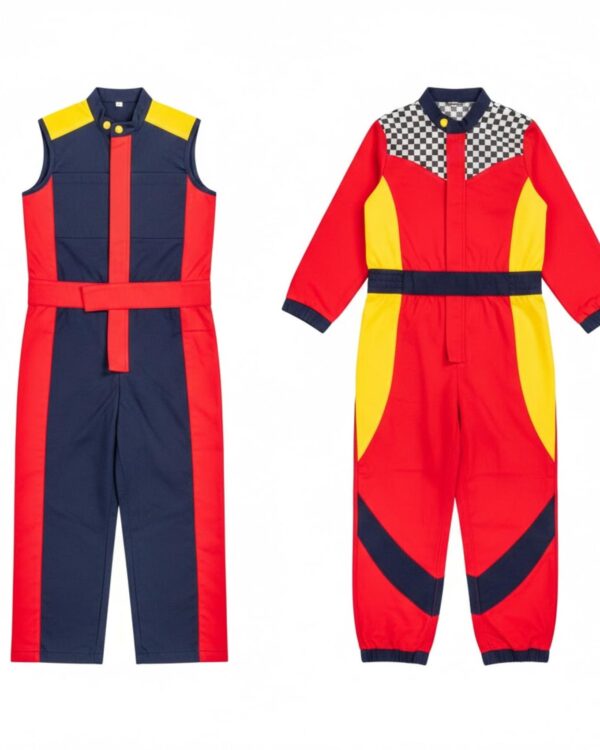 Souprava profesních kostýmů pro nejmenší  2ks Kostým mechanika a závodního jezdce je ideální pro hraní rolí a poznávání různých profesí. Děti se vžijí do role automechanika nebo závodního jezdce a rozvíjejí svou fantazii i praktické dovednosti.