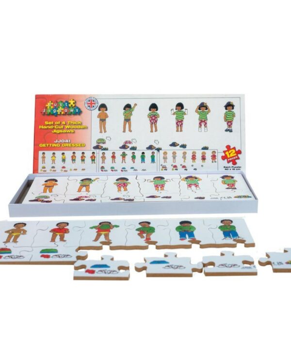 Oblékání - náučné puzzle 4x12 dílků Hledáte hračku