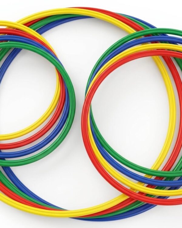 Sada gymnastických obručí  5 velikostí/ 20ks Sada 20 gymnastických kruhů v 4 živých barvách (zelená