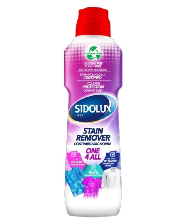 Sidolux odstraňovač skvrn s kartáčkem 250ml Předpírací prostředek SIDOLUX One 4 All je vysoce účinný prostředek navržený pro aplikaci před samotným praním