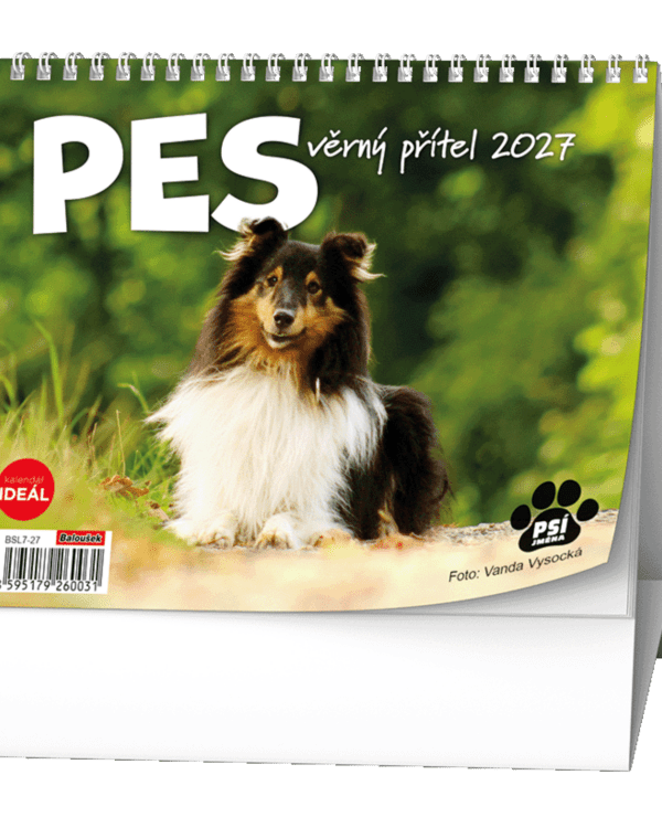 Kalendář stolní Ideál týdenní Pes věrný přítel BSL7 České týdenní jmenné kalendárium