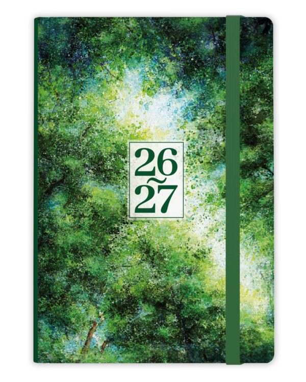 Diář týdenní B6 Lungo 18 měsíční BLU9 - 3 les 18 měsíční týdenní diář Lungo v elegantním zeleném designu pokrývá období od července 2026 až do konce roku 2027. Ideální pro přehledné plánování školního roku i dlouhodobých projektů. Praktický formát B6