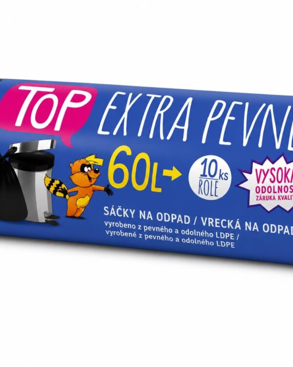 Sáček do koše 60l/10ks LDPE extra pevné LDPE extra pevné sáčky do koše jsou ideálním pomocníkem pro každodenní použití v domácnostech