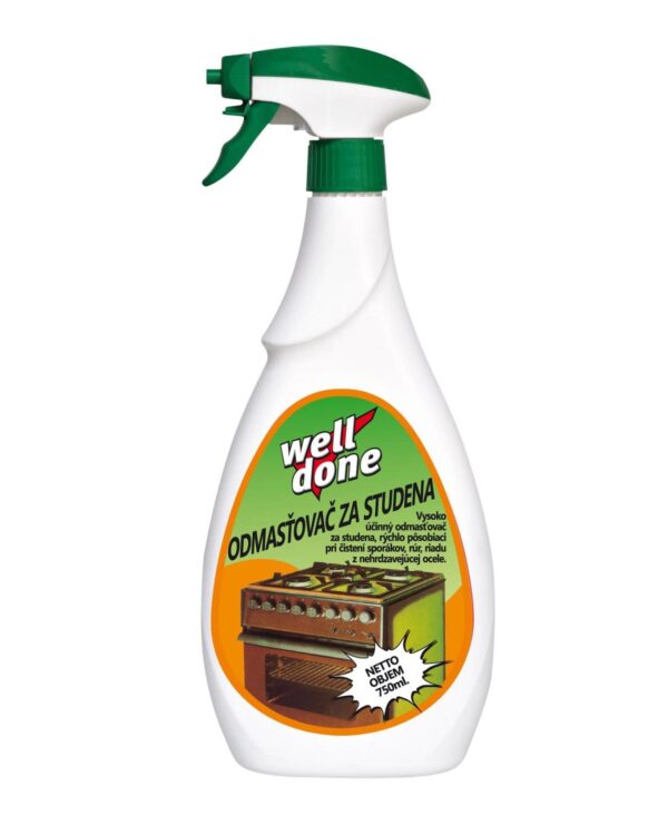 WELL DONE Odmašťovač za studena s rozprašovačem 750ml Profesionální odmašťující prostředek za cenu běžného čističe