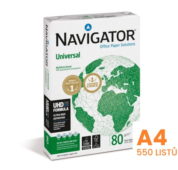 NAVIGATOR UNIVERSAL A4/80gr xerografický papír kvalita "A"/550listů NAVIGATOR UNIVERSAL A4/80gr xerografický papír kvalita "A"/550listů Speciální NAVIGATOR 550 listů/balíček