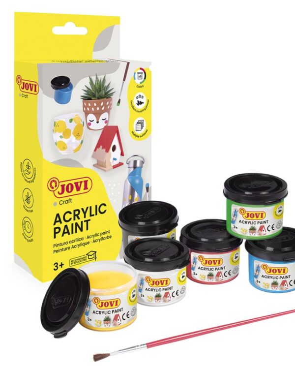 Barvy akrylové JOVI 6x55ml + štětec - 670 Akrylová barva na vodní bázi