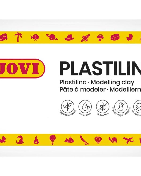 Modelína JOVI 350g bílá - 7201k Modelína JOVI na rostlinné bázi v zábavných barvách. Je velmi dobře tvarovatelná