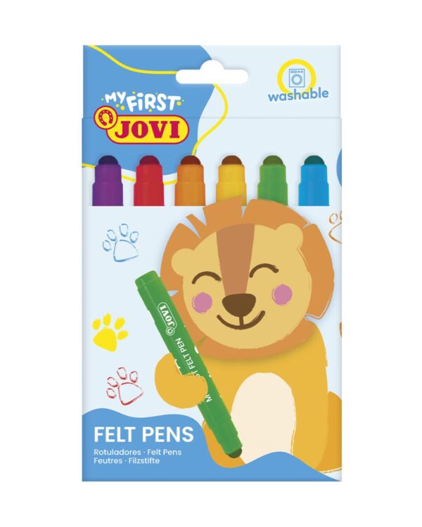 FIXY JOVI BABY jumbo 6 ks - 1206 Vysoce kvalitní omyvatelný fix JOVI ideální pro naše nejmenší. Díky své velikosti a pevnému hrotu umožňuje i těm nejmenším bez námahy klouzat po papíře a vytvářet skvělá umělecká díla. Nevysychající inkoust je vyroben z vysoce kvalitních potravinářských barviv.