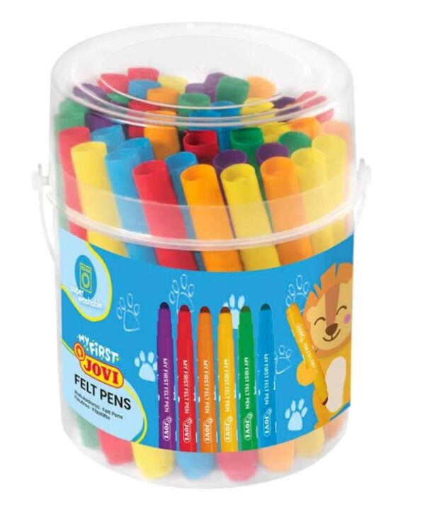 FIXY JOVI BABY jumbo 36 ks v boxu - 1236 Vysoce kvalitní omyvatelný fix JOVI ideální pro naše nejmenší. Díky své velikosti a pevnému hrotu umožňuje i těm nejmenším bez námahy klouzat po papíře a vytvářet skvělá umělecká díla. Nevysychající inkoust je vyroben z vysoce kvalitních potravinářských barviv.