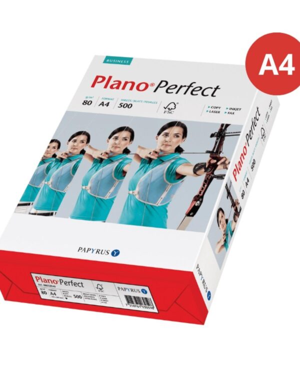 PLANO PERFECT "A" A4/80g xerografický papír/500 listů Xerografický papír A4 Plano Pefect je vysoce kvalitní bezdřevý papír pro každodenní použití v inkoustových i laserových tiskárnách a kopírkách.Vysoká bělost poskytuje optimální kontrast textu i grafiky