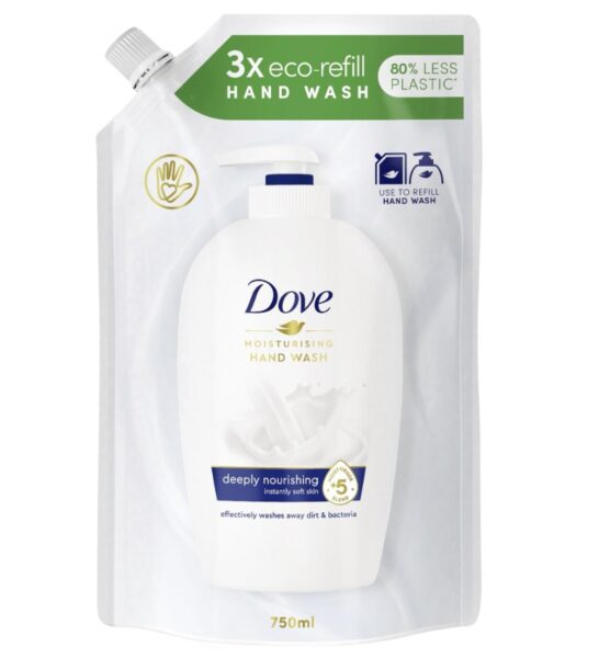 Mýdlo tekuté Dove náhradní náplň 750ml Mýdlo tekuté Dove náhradní náplň 750ml Dove Original v praktickém balení jako náhradní náplň – ideální pro doplnění dávkovače tekutého mýdla. Jemné složení s 1 hydratačního krému zanechává pokožku rukou hebkou