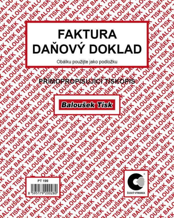 Faktura Baloušek NCR A5 PT199 - propisující Faktura A5 na výšku NCR PT199 je praktický samopropisující tiskopis určený pro vystavování faktur a vedení účetních dokladů. Tiskopis je nečíslovaný a obsahuje rozšířené kolonky pro jednotlivé sazby DPH.