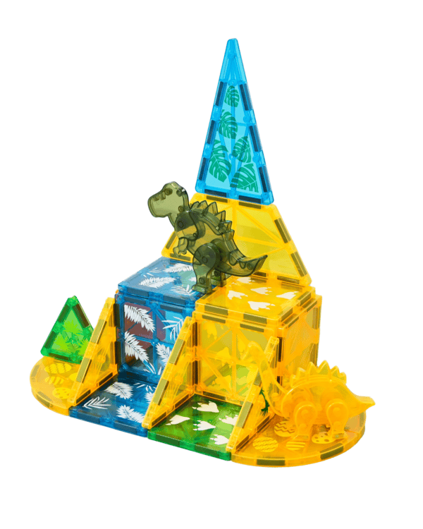 DÁREK - Stavebnice GEM magnetická hra Svět dinosaurů 30 dílků Magnetické stavebnice jsou skvělým nástrojem pro malé stavitele a milovníky dinosaurů